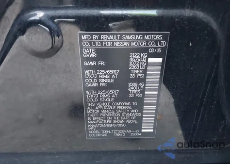 2016 Nissan Rogue Sv из США, поврежденный, VIN KNMAT2MV6GP678198